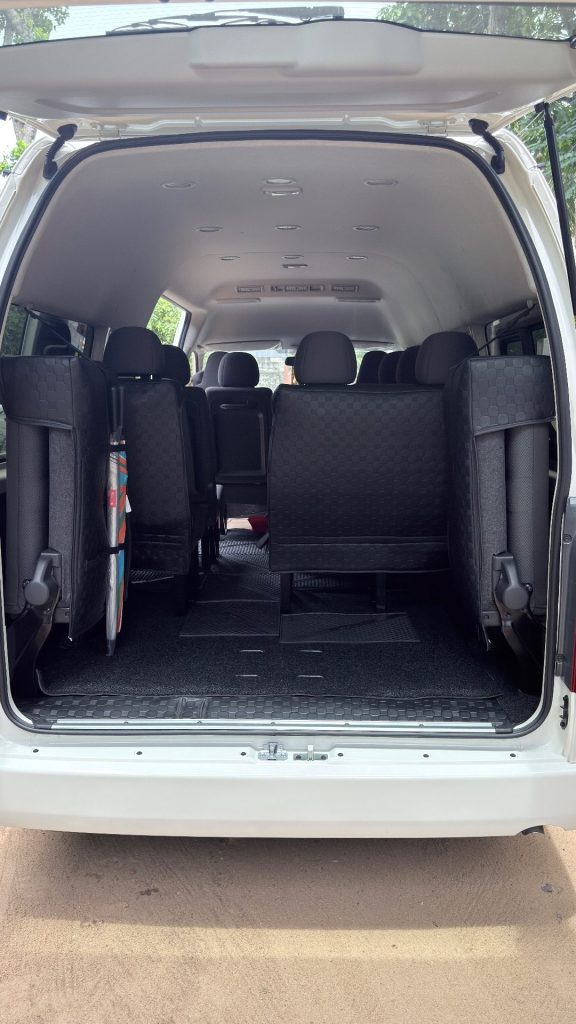 Boot / luggage area — Toyota KDH HI ROOF