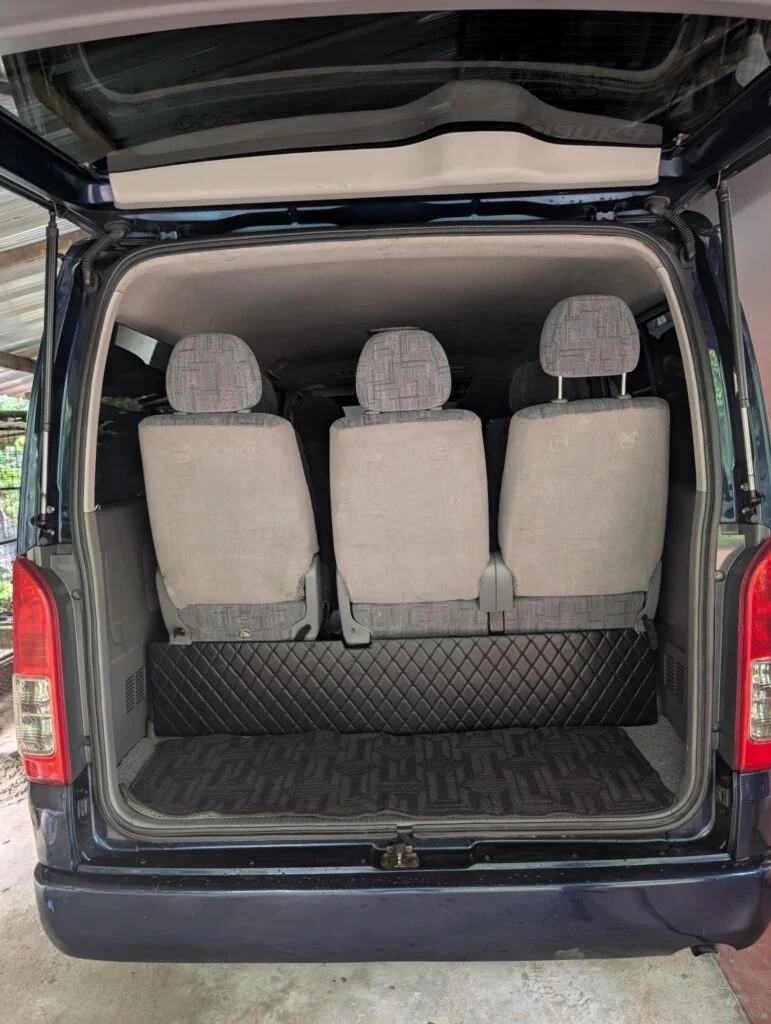 Boot / luggage area — Toyota Hiace