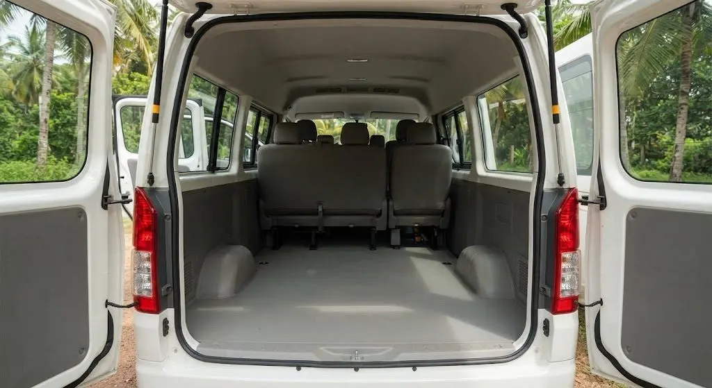 Boot / luggage area — Toyota Hiace
